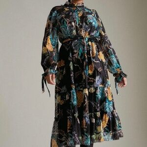Karen Millen Floral Dobby Woven Maxi Dress 8